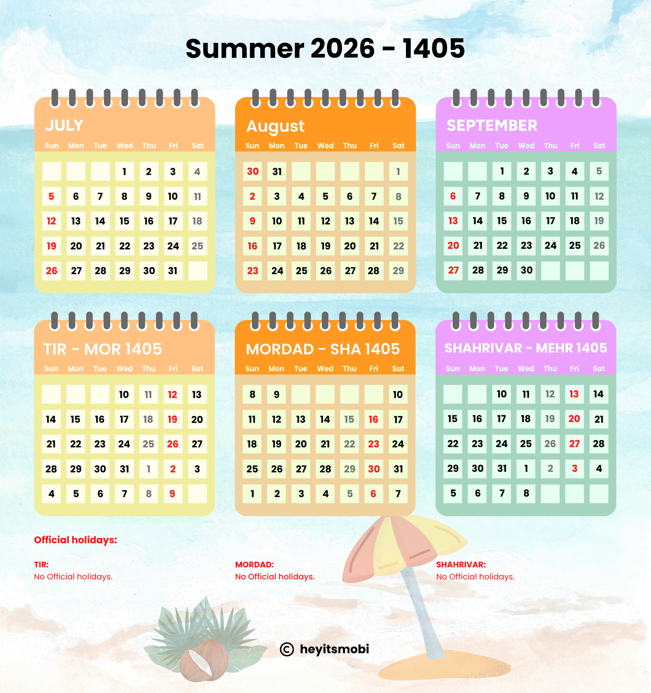 2026 converted to Iranian calendar - summer 1404